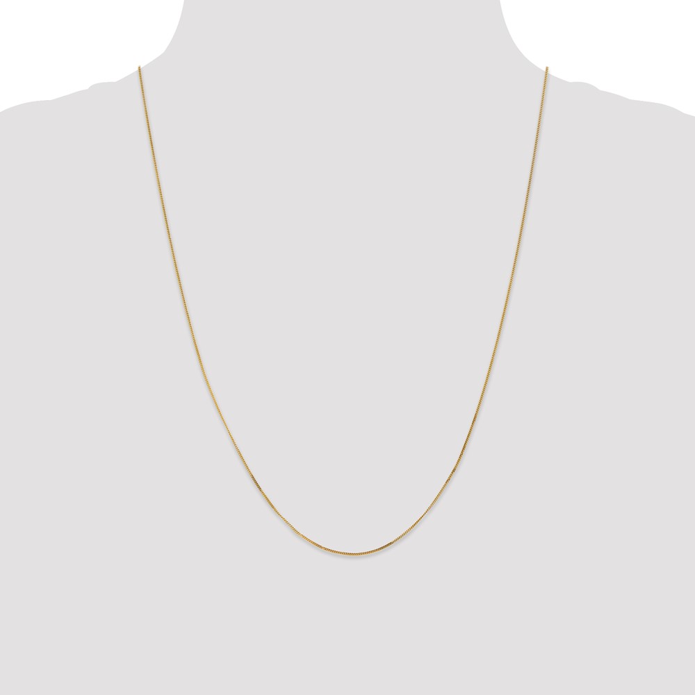 14K 24 inch .9mm Curb  with Spring Ring Clasp Pendant Chain (PEN101-24)