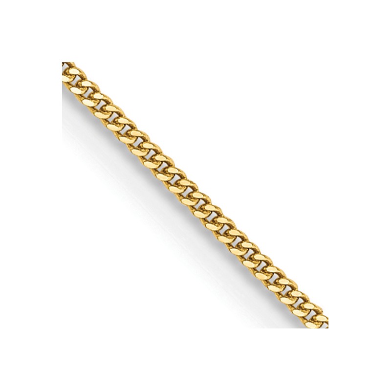 14K 18 inch .9mm Curb  with Spring Ring Clasp Pendant Chain