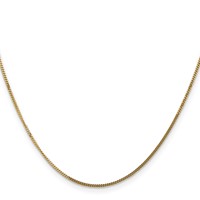 14K 1.4mm Yellow Gold Curb Chain with Spring Ring Clasp Pendant - 16in view 2