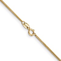 14K 1.4mm Yellow Gold Curb Chain with Spring Ring Clasp Pendant - 16in view 3