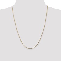 14K 1.4mm Yellow Gold Curb Chain with Spring Ring Clasp Pendant, 24" view 4