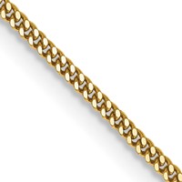 14K 1.4mm Yellow Gold Curb Chain with Spring Ring Clasp Pendant - 16in view 1