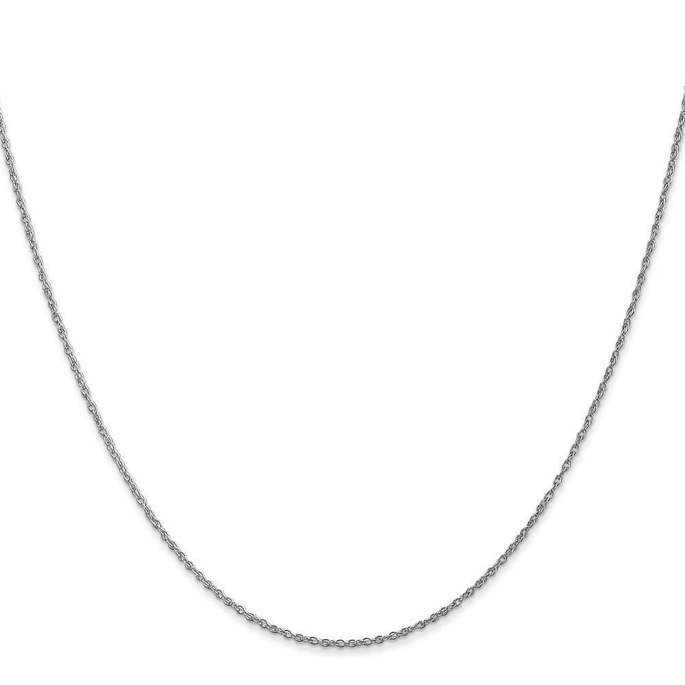14K White Gold 16 inch .8mm Light Baby Rope with Spring Ring Clasp Chain (PEN108-16)