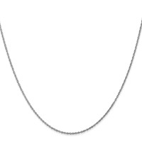 14K White Gold.8mm Light Baby Rope Chain with Spring Ring Clasp, 14" view 2