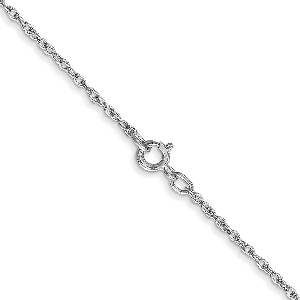 18" 14K White Gold .8mm Polished Light Baby Rope Chain Necklace - Imagen 3 de 5