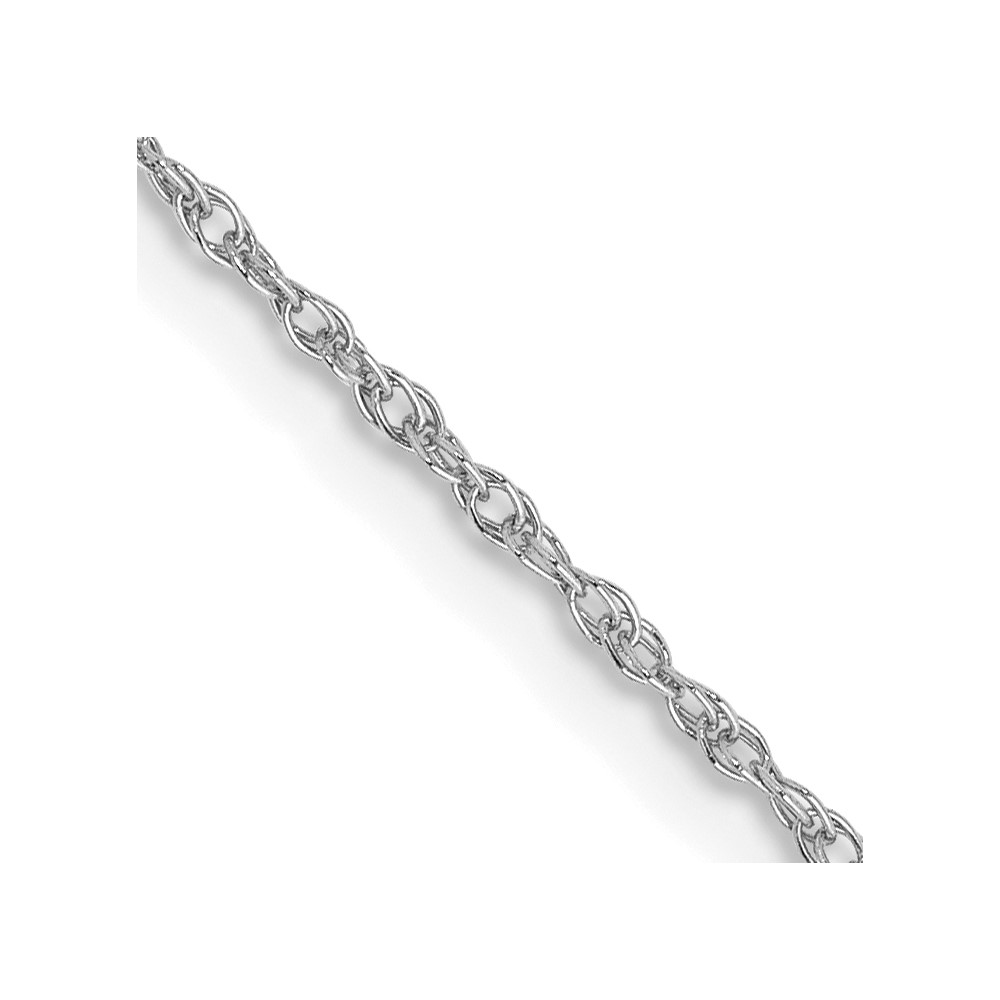18" 14K White Gold .8mm Polished Light Baby Rope Chain Necklace - Imagen 1 de 5