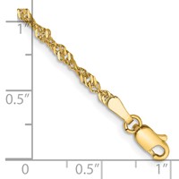 14K 7 Inch 2mm Singapore with Lobster Clasp Chain view 2