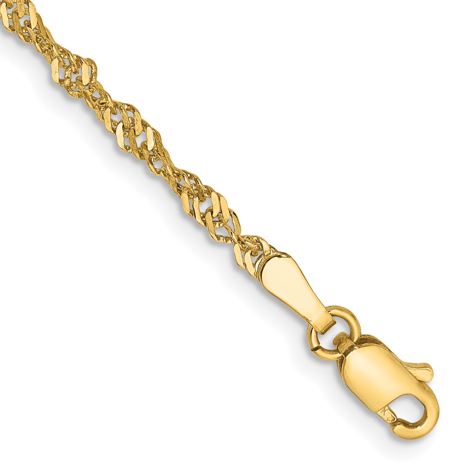 14K 7 inch 2mm Singapore with Lobster Clasp Chain (PEN11-7)