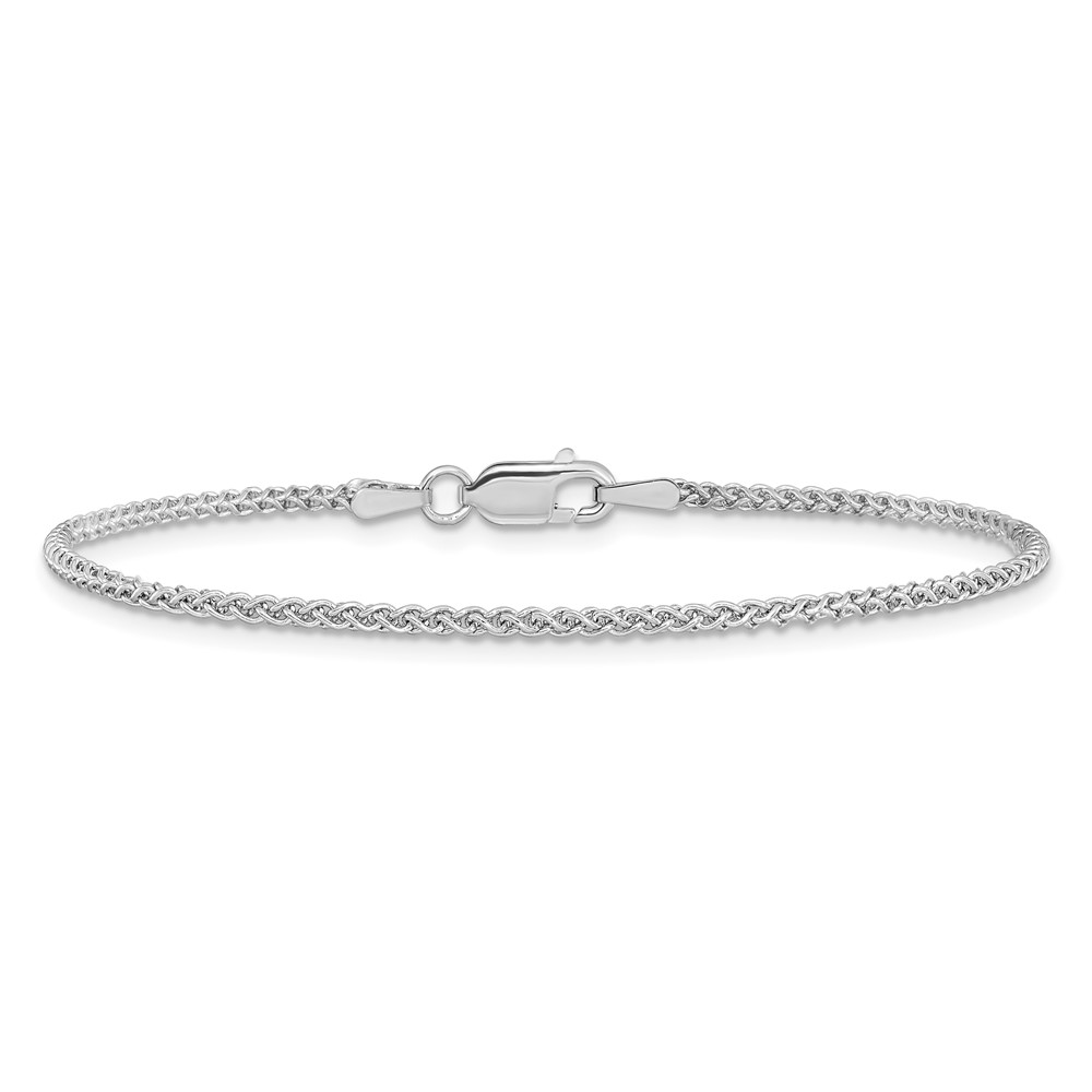 14K White Gold 10 inch 1.7mm Spiga with Lobster Clasp Chain Anklet (PEN121-10)