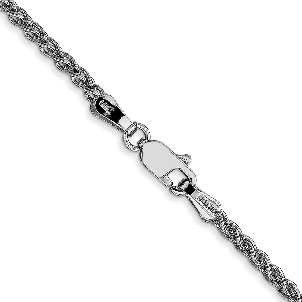 14k White Gold 2mm Solid Spiga Chain Necklace 24 Inch Pendant Mothers