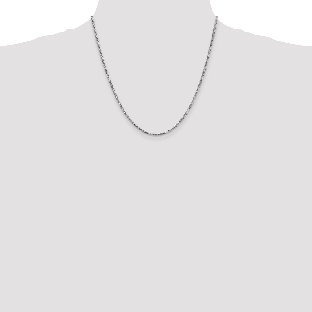 14K White Gold 20 inch 2.1mm Spiga with Lobster Clasp Chain (PEN122-20)