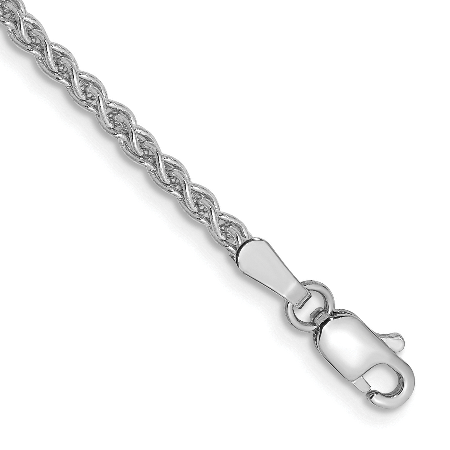 14K White Gold 7 inch 2.1mm Spiga with Lobster Clasp Bracelet (PEN122-7)