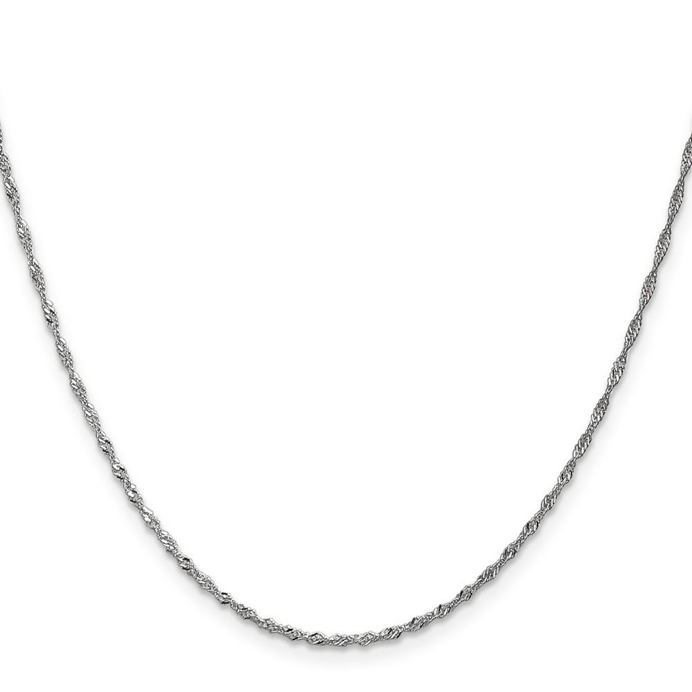 14K White Gold 30 inch 1.4mm Singapore with Spring Ring Clasp Chain (PEN123-30)