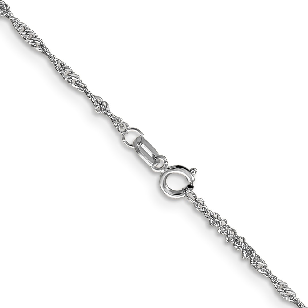 14K White Gold 30 inch 1.4mm Singapore with Spring Ring Clasp Chain (PEN123-30)