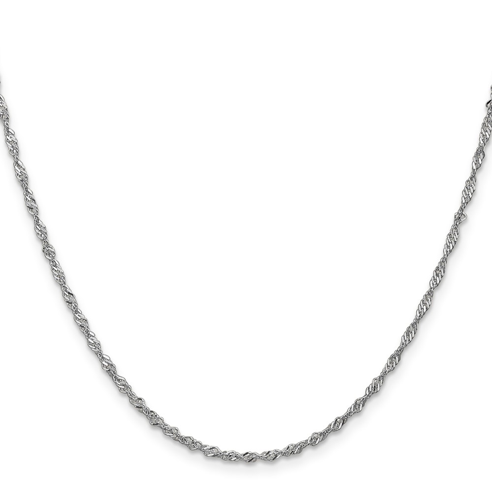 14K White Gold 30 inch 1.7mm Singapore with Lobster Clasp Chain (PEN124-30)
