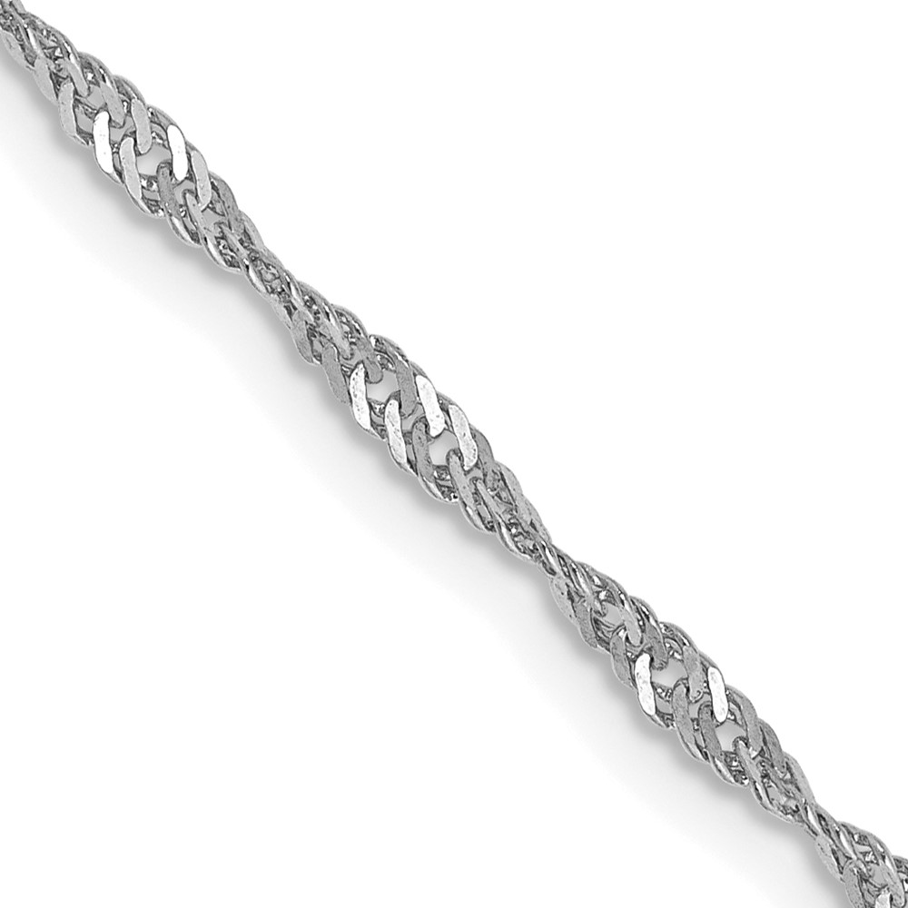 14K White Gold 30 inch 1.7mm Singapore with Lobster Clasp Chain (PEN124-30)