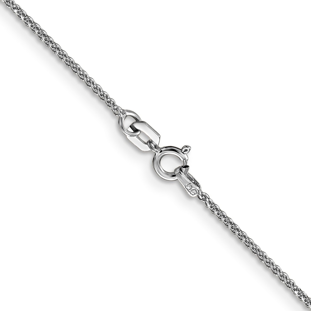 14K White Gold 20 inch 1.05mm Diamond-cut Spiga with Spring Ring Clasp Chain (PEN126-20)