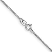 14K White Gold 1.05mm Diamond-cut Spiga Chain with Spring Ring Clasp, 24" view 3