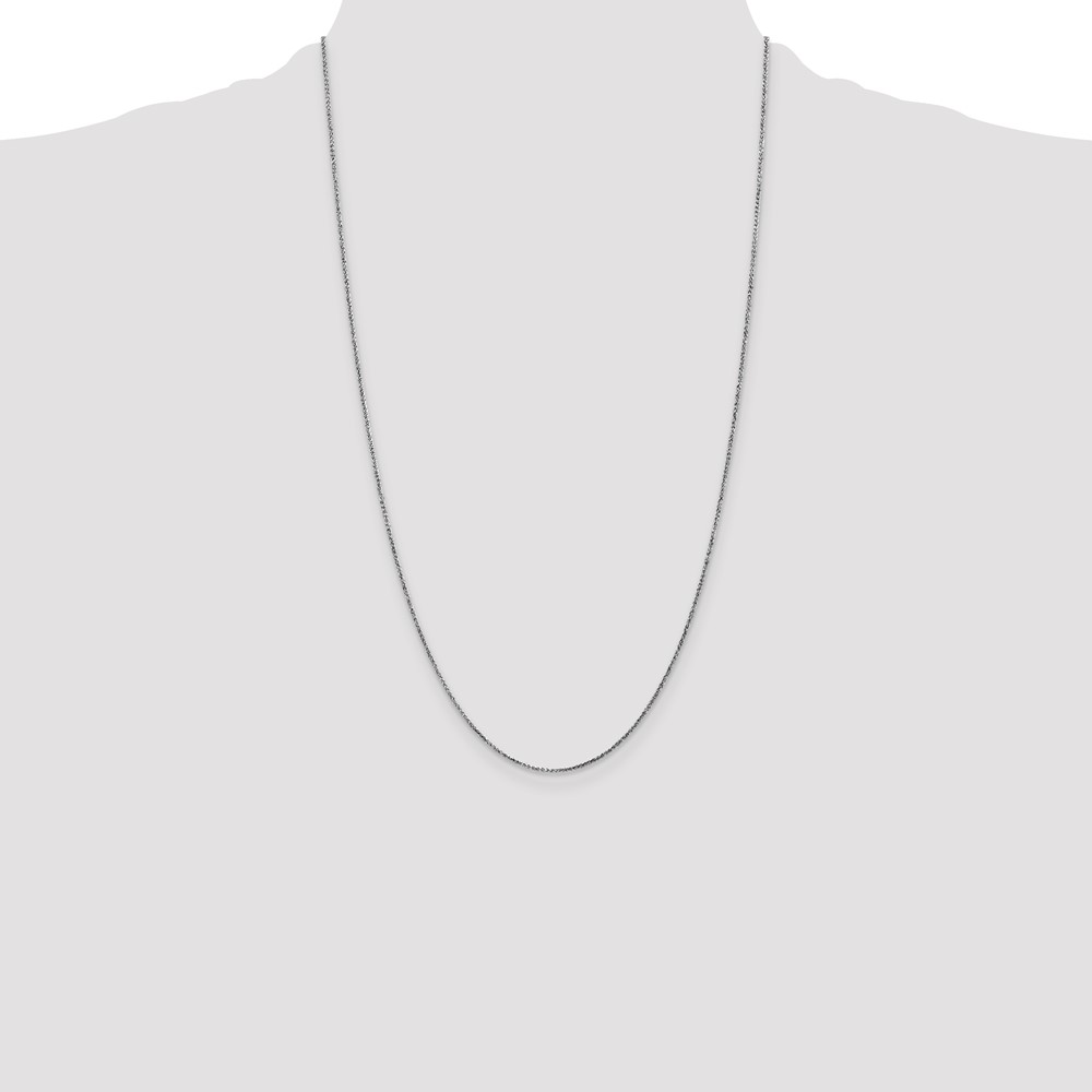 14K White Gold 26 inch 1.05mm Diamond-cut Spiga with Spring Ring Clasp Chain (PEN126-26)