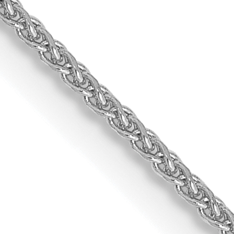 14K White Gold 26 inch 1.05mm Diamond-cut Spiga with Spring Ring Clasp Chain (PEN126-26)