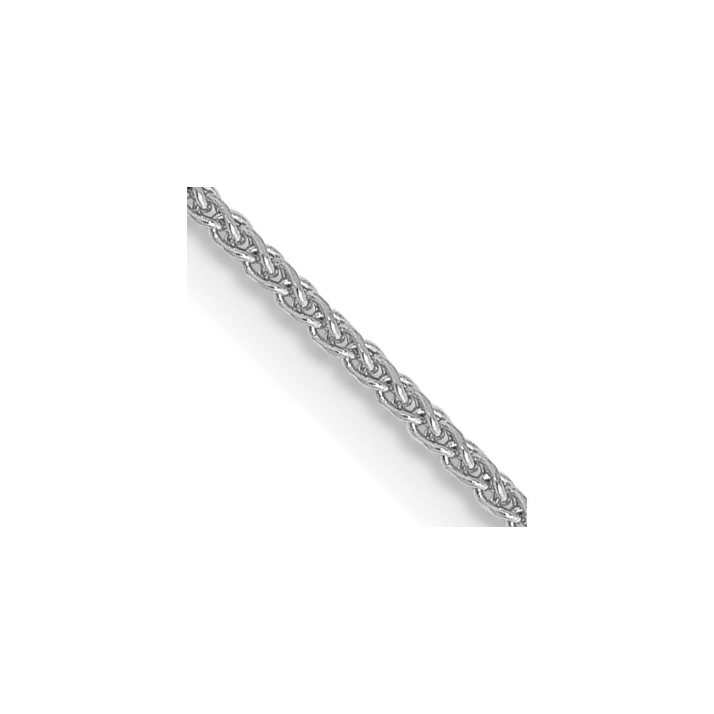 14K White Gold 26 inch 1.05mm Diamond-cut Spiga with Spring Ring Clasp Chain (PEN126-26)