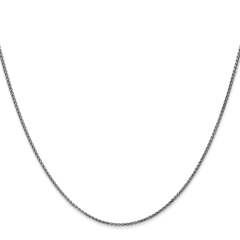 14K White Gold 24 inch 1.25mm Diamond-cut Spiga with Lobster Clasp Chain
