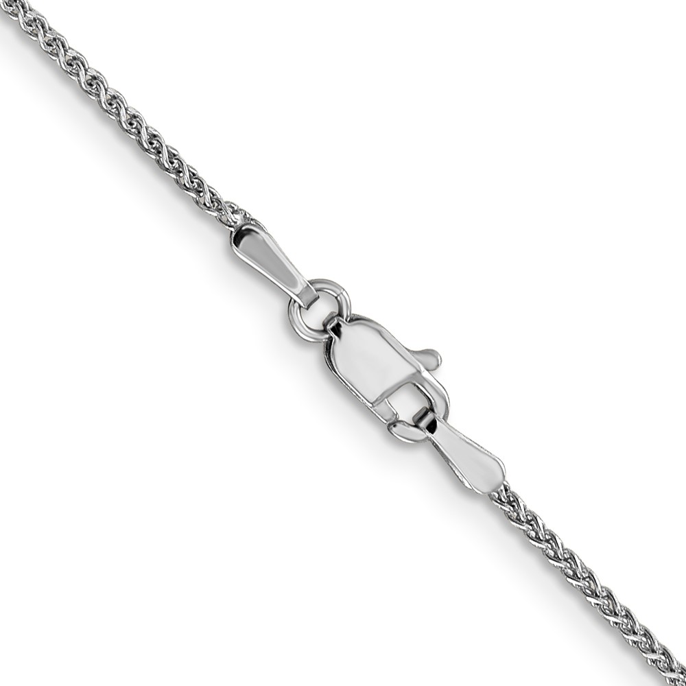 14K White Gold 30 inch 1.25mm Diamond-cut Spiga with Lobster Clasp Chain (PEN127-30)