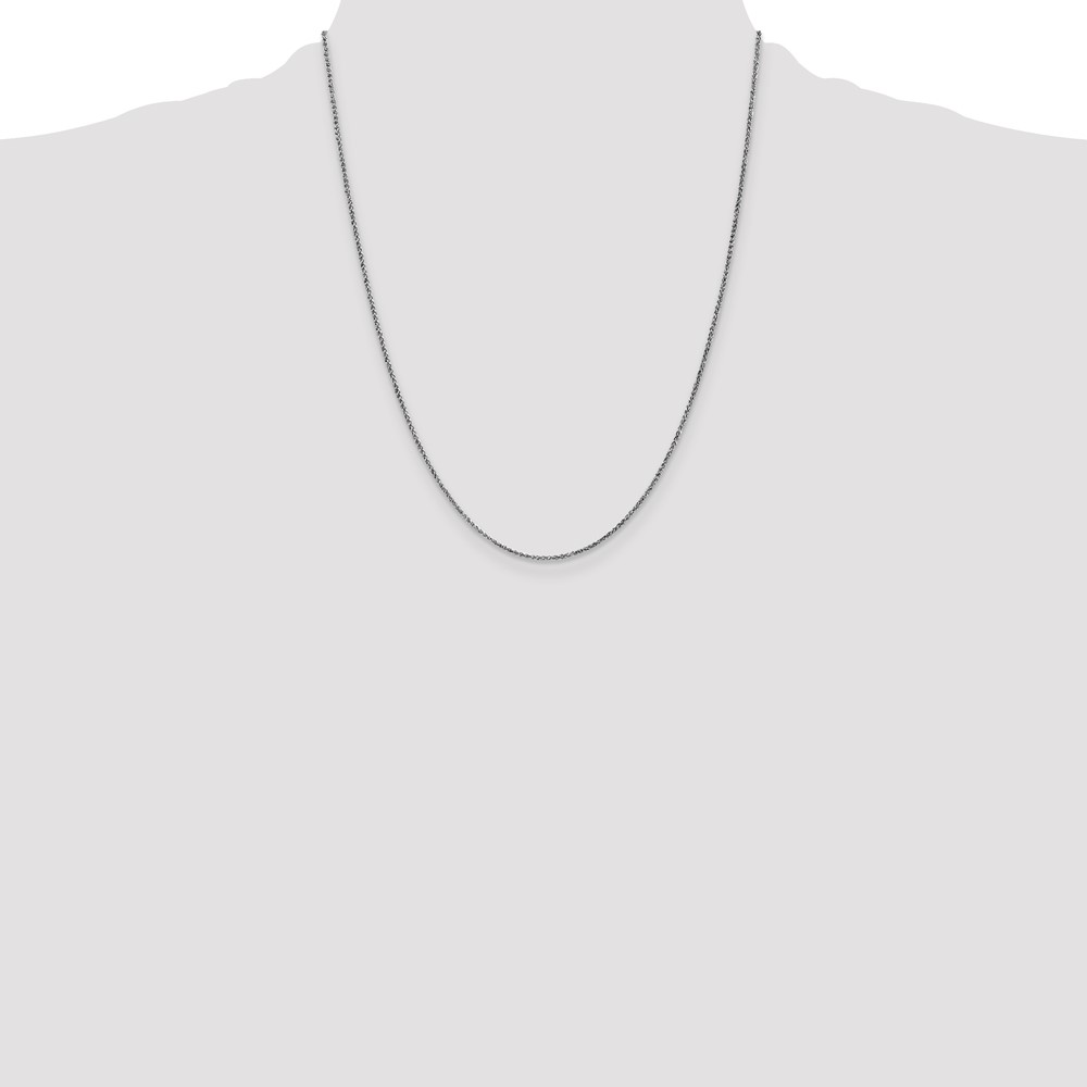 14K White Gold 22 inch 1.25mm Diamond-cut Spiga with Lobster Clasp Chain (PEN127-22)