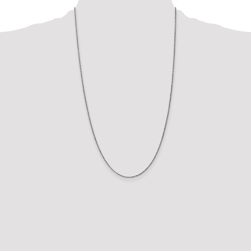 14K White Gold 26 inch 1.25mm Diamond-cut Spiga with Lobster Clasp Chain (PEN127-26)