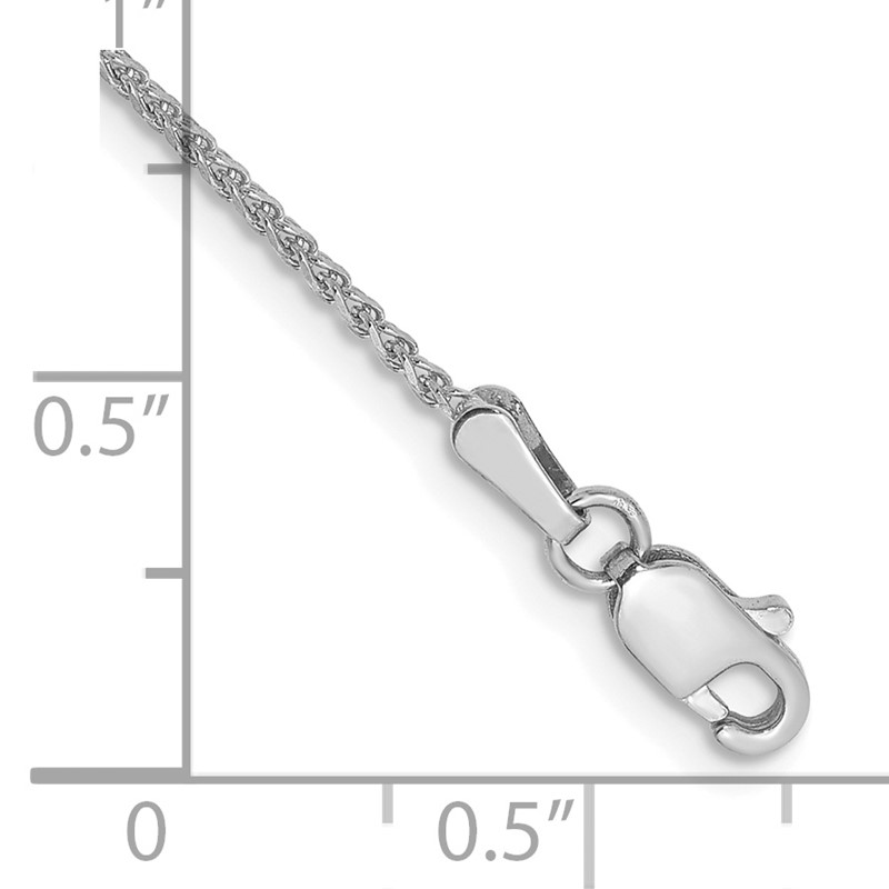 14K White Gold 7 inch 1.25mm Diamond-cut Spiga with Lobster Clasp Bracelet