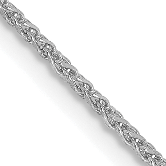 14K White Gold 30 inch 1.25mm Diamond-cut Spiga with Lobster Clasp Chain (PEN127-30)