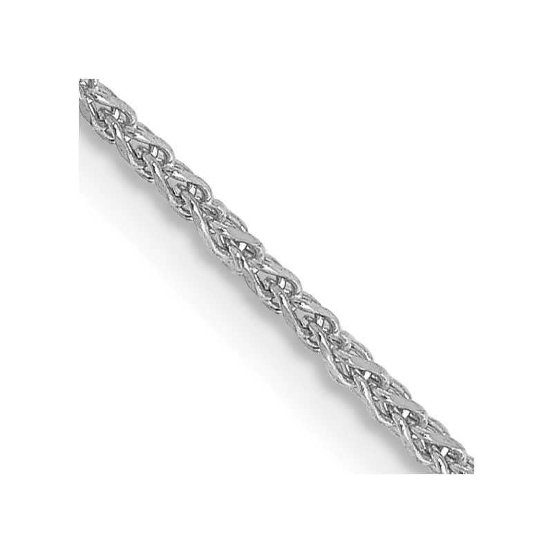 14K White Gold 24 inch 1.25mm Diamond-cut Spiga with Lobster Clasp Chain