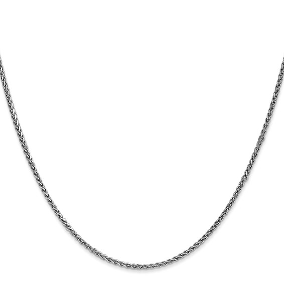 14K White Gold 1.7mm Diamond-cut Spiga with Lobster Clasp Chain (per inch)