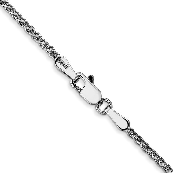 14K White Gold 1.7mm Diamond-cut Spiga with Lobster Clasp Chain (per inch)