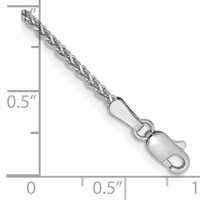 14K White Gold 1.7mm Diamond-cut Spiga Chain with Lobster Clasp, 6" view 2