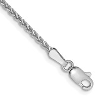 14K White Gold 1.7mm Diamond-cut Spiga Chain with Lobster Clasp, 6" view 1