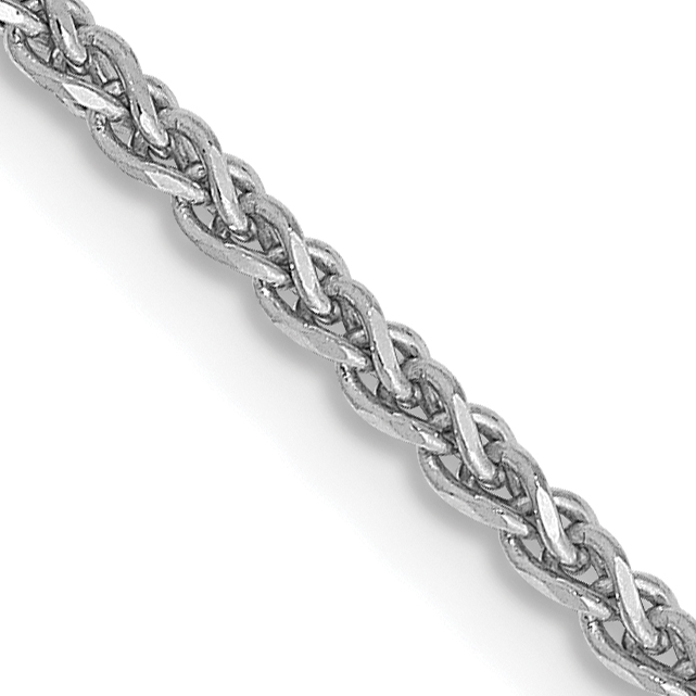 14K White Gold 30 inch 1.7mm Diamond-cut Spiga with Lobster Clasp Chain (PEN128-30)