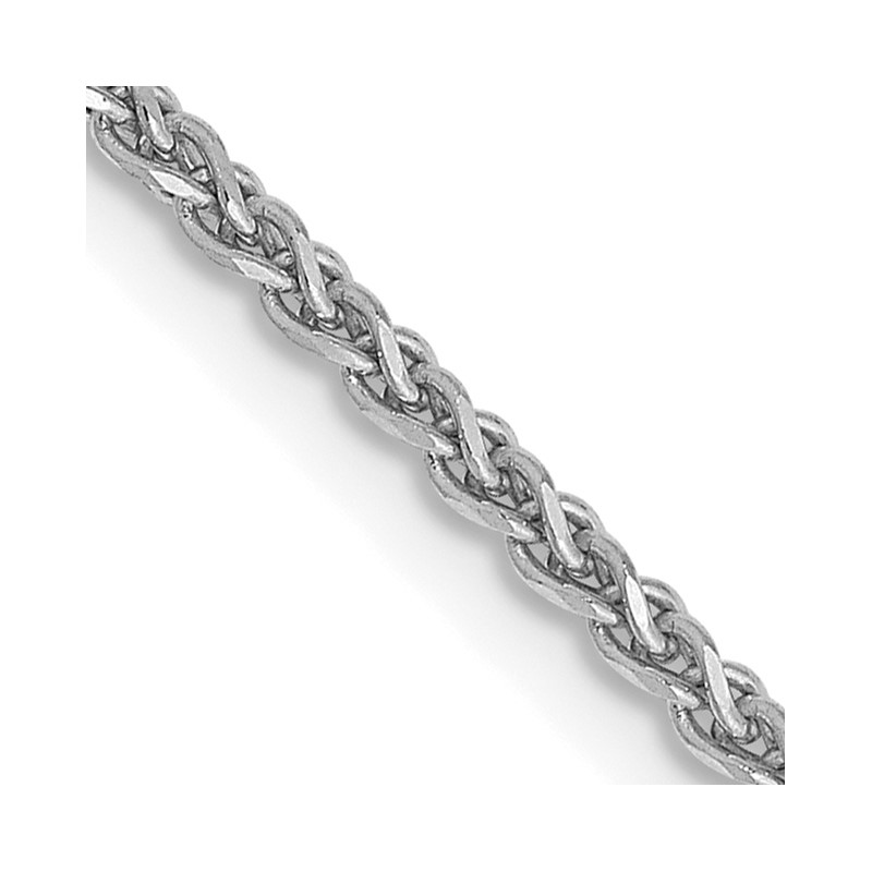 14K White Gold 18 inch 1.7mm Diamond-cut Spiga with Lobster Clasp Chain