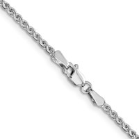 14K White Gold 2.1mm Diamond-cut Spiga Chain with Lobster Clasp, 16" view 3