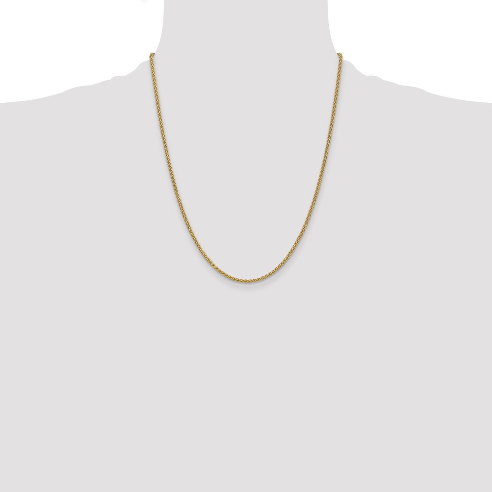 14K 22 inch 2.1mm Spiga with Lobster Clasp Chain (PEN13-22)