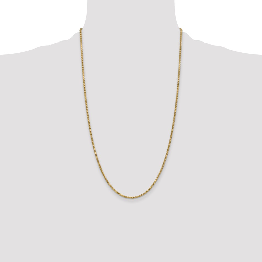 14K 26 inch 2.1mm Spiga with Lobster Clasp Chain (PEN13-26)