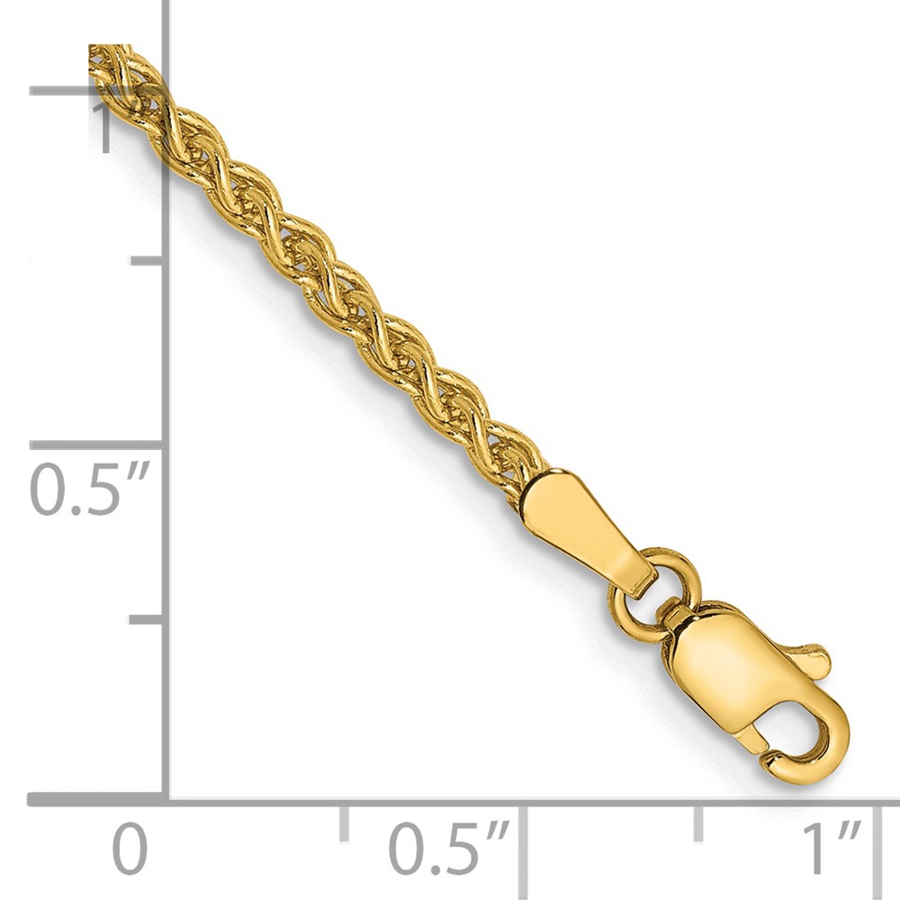 14K 7 inch 2.1mm Spiga with Lobster Clasp Bracelet (PEN13-7)