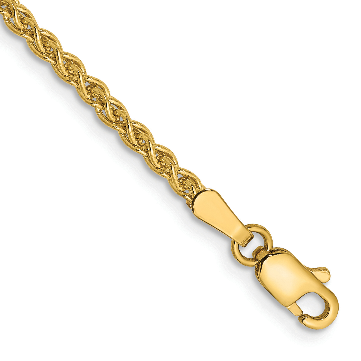 14K 7 inch 2.1mm Spiga with Lobster Clasp Bracelet (PEN13-7)
