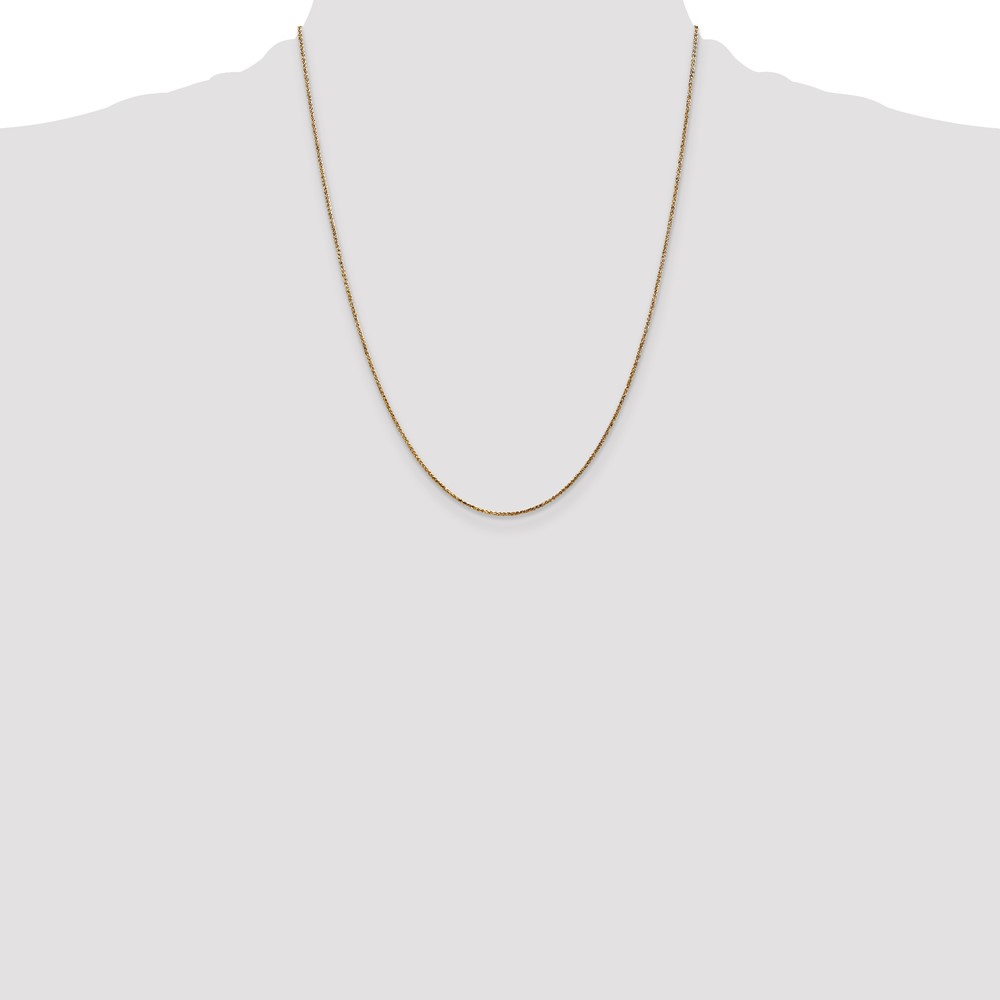 14K 22 inch 1.05mm Diamond-cut Spiga with Spring Ring Clasp Chain (PEN130-22)
