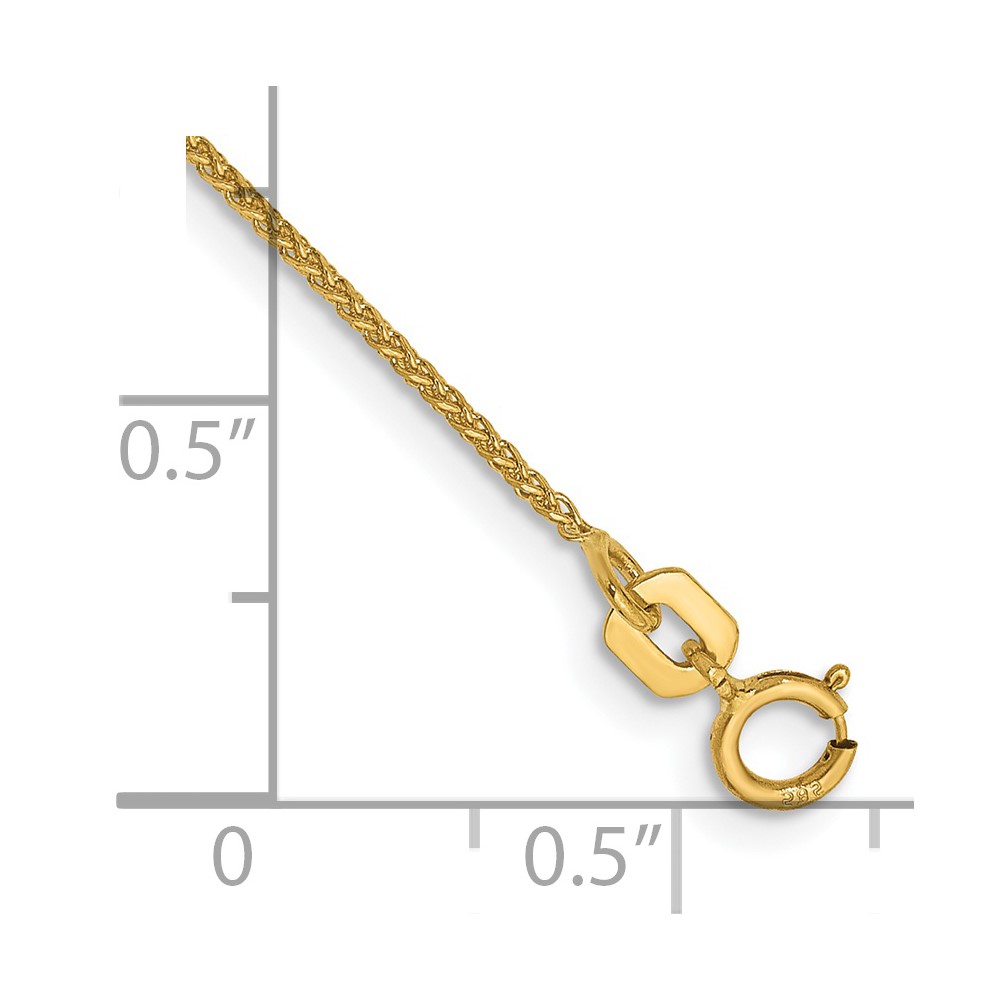 14K 7 inch 1.05mm Diamond-cut Spiga with Spring Ring Clasp Bracelet (PEN130-7)