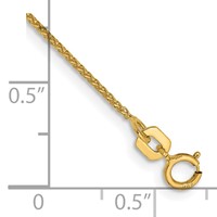 14K 1.05mm Yellow Gold Diamond-cut Spiga Bracelet with Spring Ring Clasp, 7" view 2
