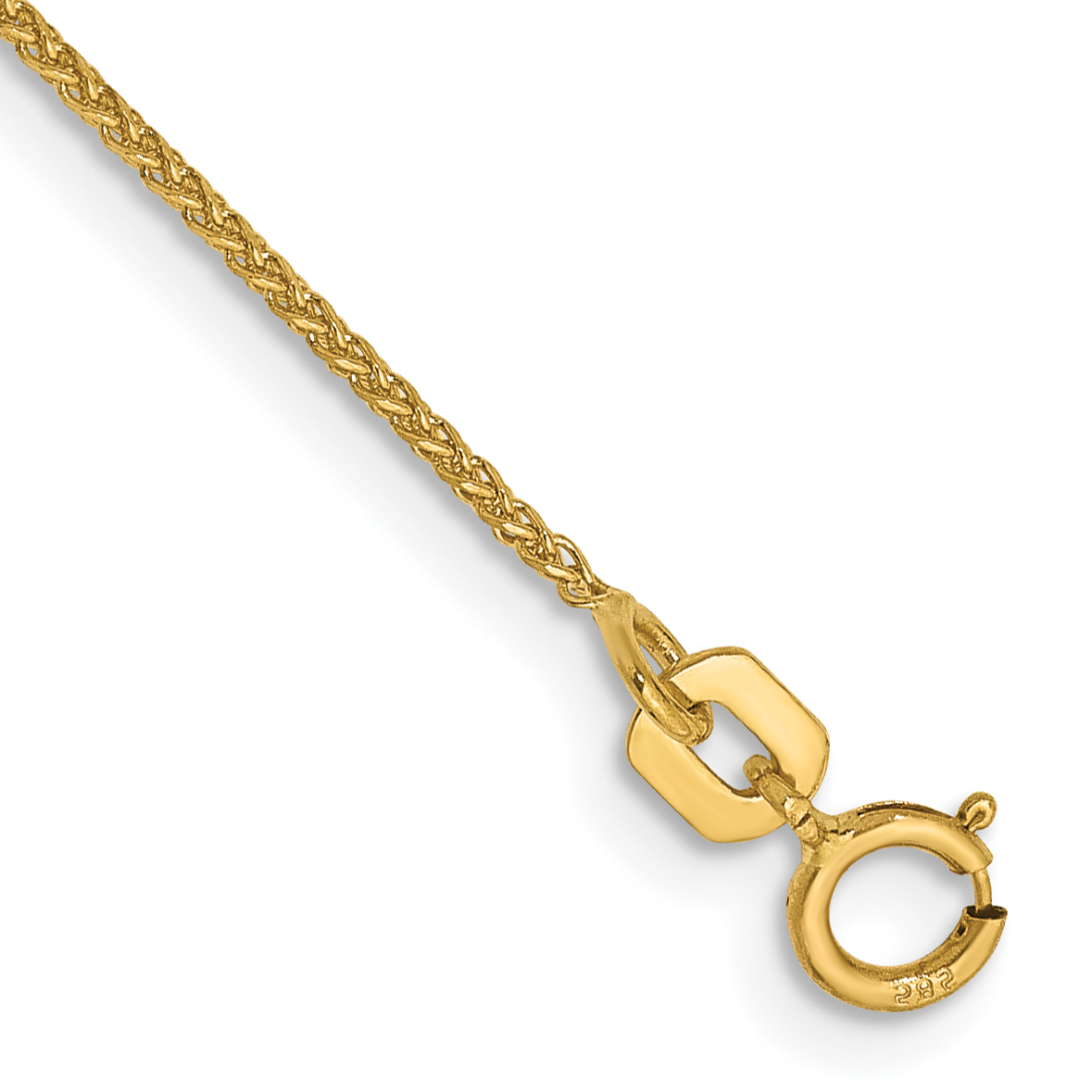14K 7 inch 1.05mm Diamond-cut Spiga with Spring Ring Clasp Bracelet (PEN130-7)