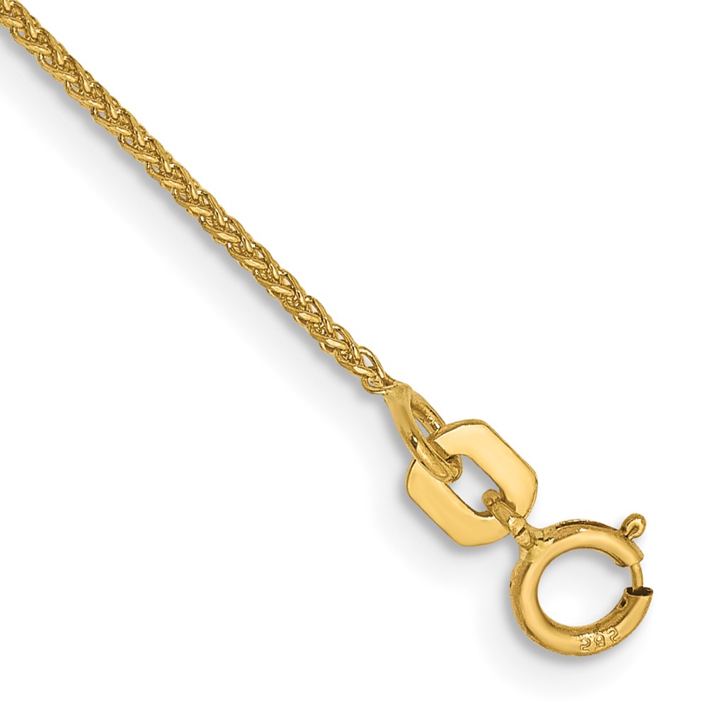 14K 7 inch 1.05mm Diamond-cut Spiga with Spring Ring Clasp Bracelet (PEN130-7)