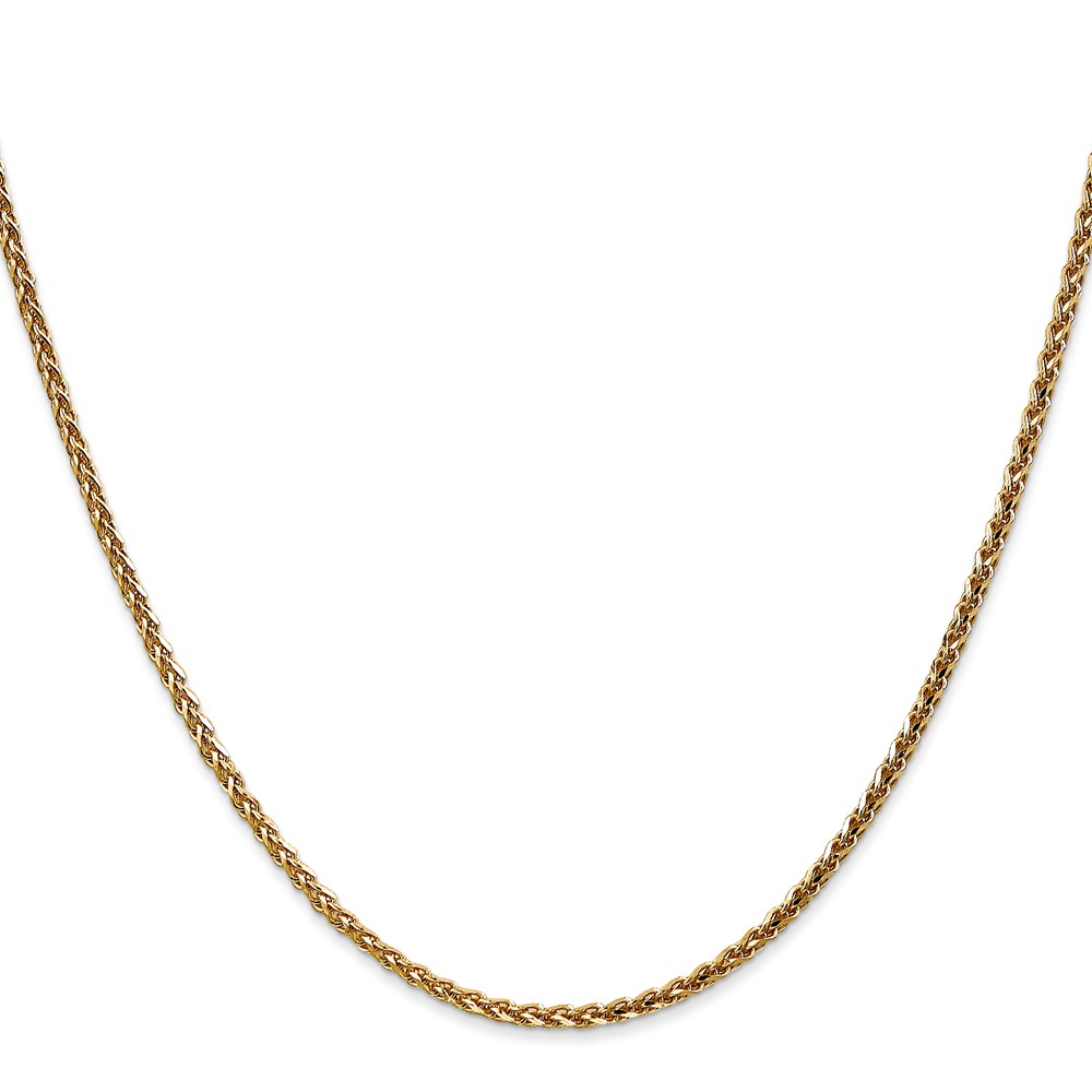 14K 18 inch 2.1mm Diamond-cut Spiga with Lobster Clasp Chain (PEN131-18)