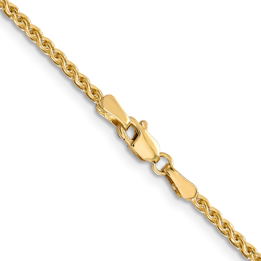 14K 18 inch 2.1mm Diamond-cut Spiga with Lobster Clasp Chain (PEN131-18)